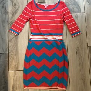Multi-Colored Lily Pulitzer Knit 3/4 Sleeve Dress Size M
